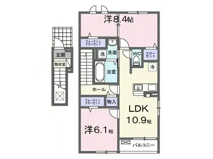 メゾン・レーヴ(2LDK/2階)の間取り写真