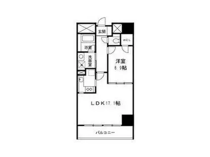 船場ミッドキューブ(1LDK/10階)の間取り写真