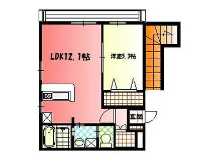 シェローナ2(1LDK/2階)の間取り写真