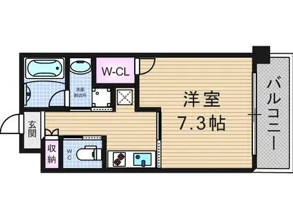 アプリーレ南堀江(1K/4階)の間取り写真