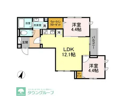 メルシー芙蓉10(2LDK/1階)の間取り写真