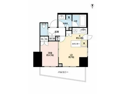 パークホームズ西荻窪グランビュー(1LDK/10階)の間取り写真