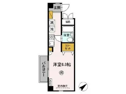 メールオフィスエスケービル(ワンルーム/3階)の間取り写真