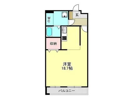 レイクフォレスト(ワンルーム/2階)の間取り写真