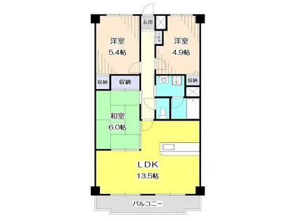 シルキーガーデン(3LDK/2階)の間取り写真
