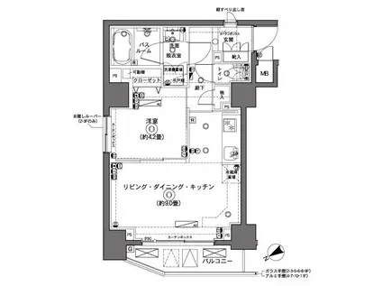 ZOOM横浜(1LDK/11階)の間取り写真