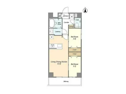 アルファコート西糀谷(2LDK/3階)の間取り写真