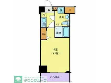 ジェノヴィア西新井大師グリーンヴェール(1K/4階)の間取り写真