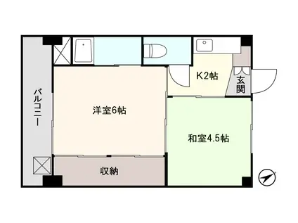 アシスト足利マンションI(2K/4階)の間取り写真