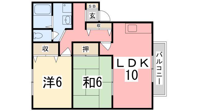 リブラスハイツ(2LDK/2階)の間取り写真