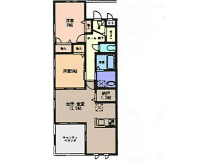 グランメール(2LDK/2階)の間取り写真