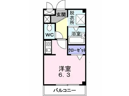 リュエルヴィラ(ワンルーム/2階)の間取り写真
