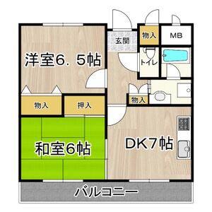 メゾンイサム(2DK/2階)の間取り写真