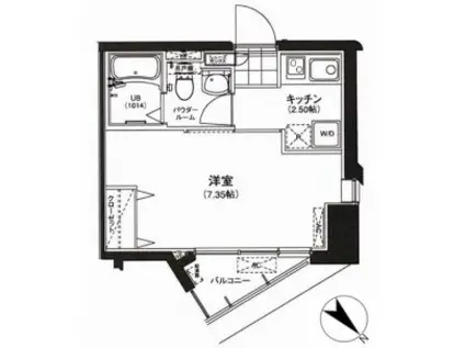 サウンドおしあげ(1K/9階)の間取り写真