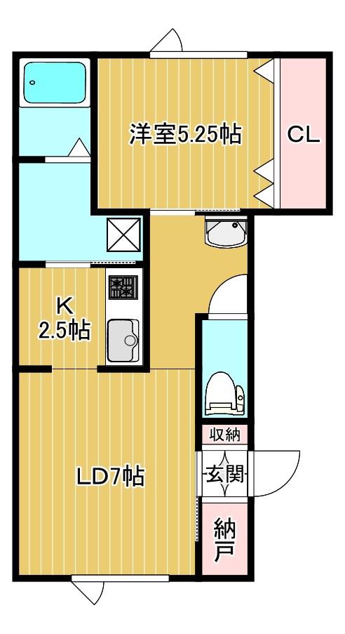 スモールフォレスト(1LDK/1階)の間取り写真
