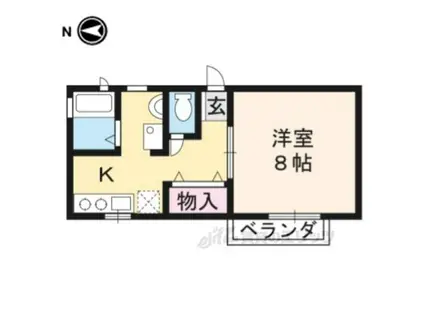 どんぐりハウス(1K/2階)の間取り写真