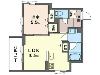 ウィンメゾン船橋Ⅴ号館(1LDK/2階)の間取り写真