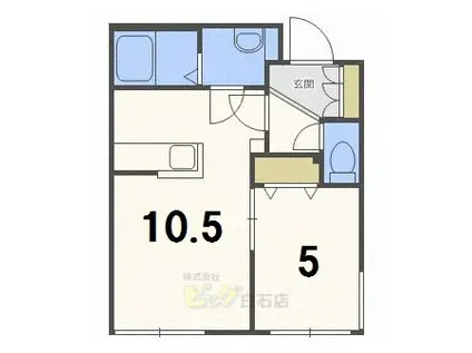 リバーサウス菊水II(1LDK/3階)の間取り写真