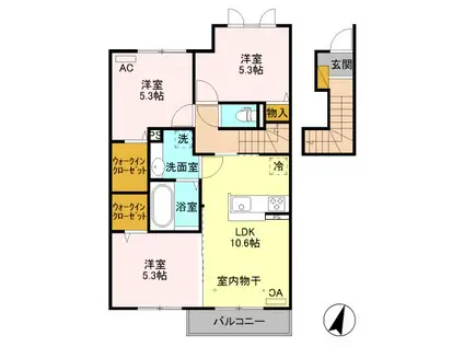 エミネンス パレ/サンライズ パレ サンライズ パレ(3LDK/2階)の間取り写真