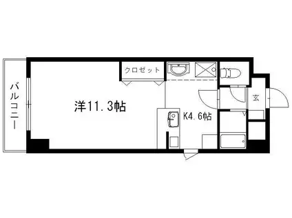 グランメール21(1K/8階)の間取り写真