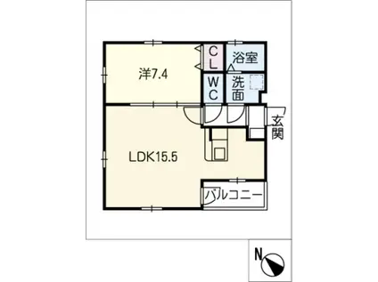 グランレーヴ大曽根II(1LDK/3階)の間取り写真