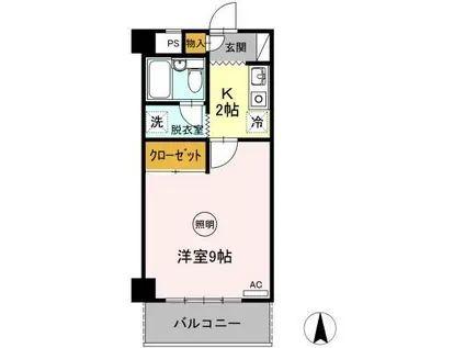 植田コーポ(1K/3階)の間取り写真