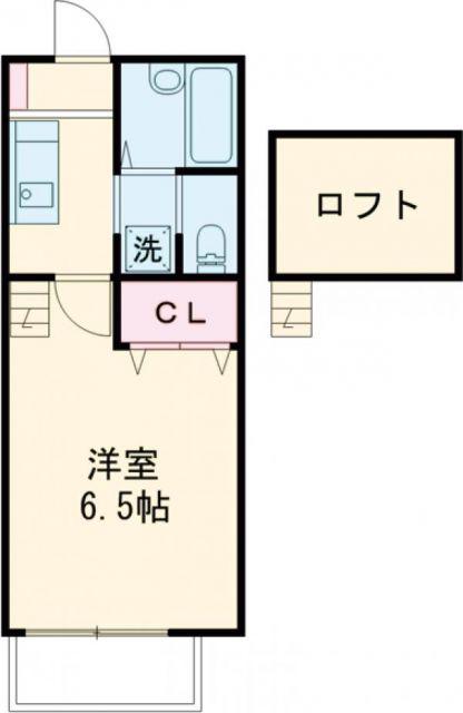 Aレガート久留米大学前(1K/1階)の間取り写真
