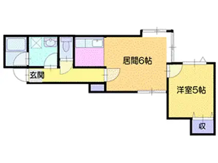 ウッドビレッジIII(1LDK/3階)の間取り写真