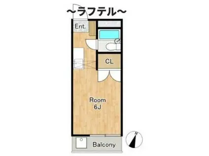 リスタ所沢(ワンルーム/3階)の間取り写真