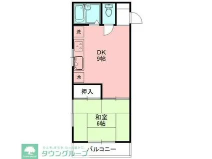 オネスティ柏12番館(1DK/2階)の間取り写真