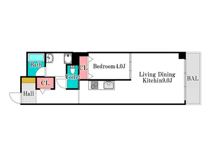ロイヤルレジデンス(1LDK/4階)の間取り写真