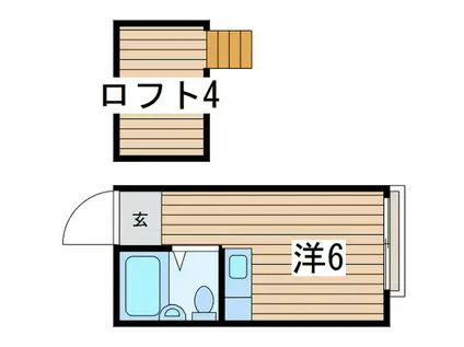 サウスドゥファルコン(ワンルーム/2階)の間取り写真