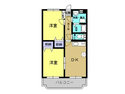 VILLA F(2DK/1階)の間取り写真