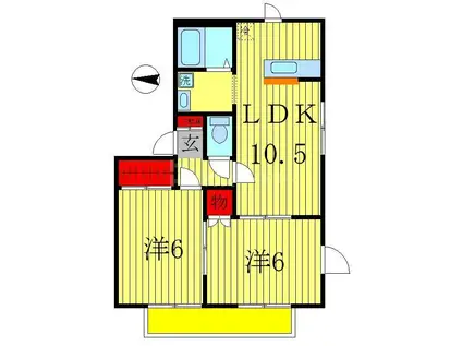 グランパルク(2LDK/2階)の間取り写真