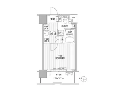 コスモグランス南品川(1K/2階)の間取り写真