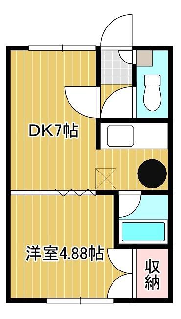 リラハイツ潮見(1LDK/2階)の間取り写真
