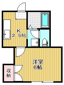 ブリティッシュヒルズ(1K/2階)の間取り写真
