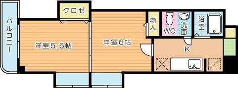 木下鉱産ビル(2K/7階)の間取り写真