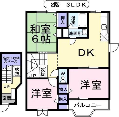 セトルエレガンC(3LDK/2階)の間取り写真