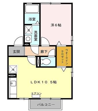 コートダジュール(1LDK/2階)の間取り写真