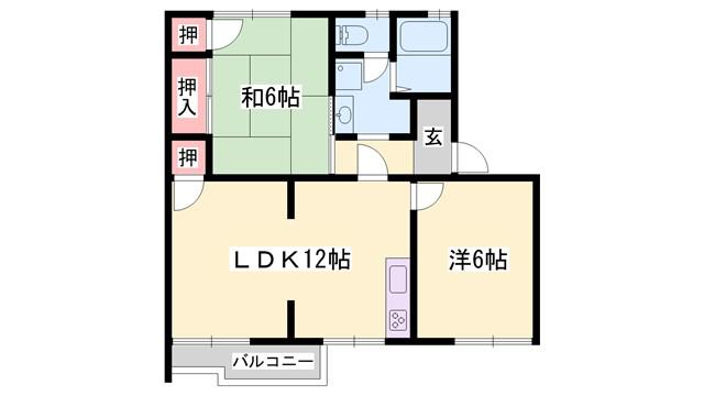 ハイツ美津野(2LDK/2階)の間取り写真