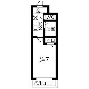 プラスパ―森末(1K/4階)の間取り写真