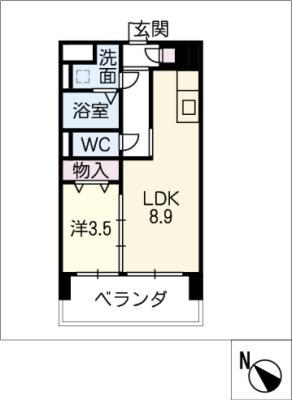 シンフォニー半田(1LDK/5階)の間取り写真
