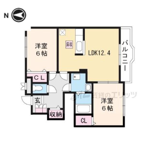 アルドーレ(2LDK/1階)の間取り写真