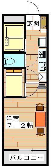 レオパレスメゾンMII(1K/4階)の間取り写真