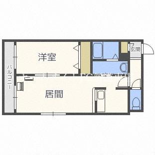 サンコート北7条 弐番館(1LDK/2階)の間取り写真