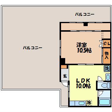 中尾ビル(1LDK/5階)の間取り写真