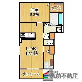 グランド・ヴィラ III(1LDK/1階)の間取り写真