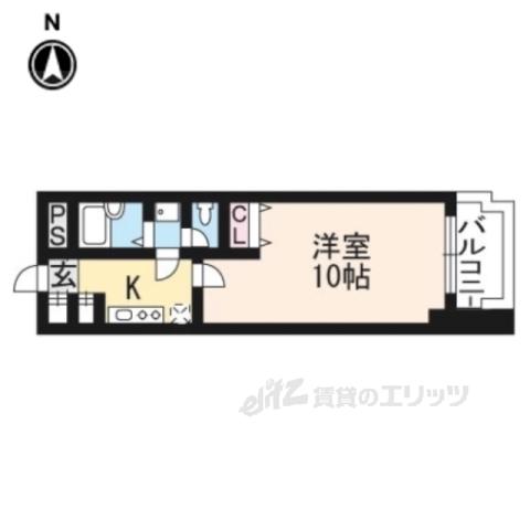 河原町御池竹内ビルディング(1K/8階)の間取り写真