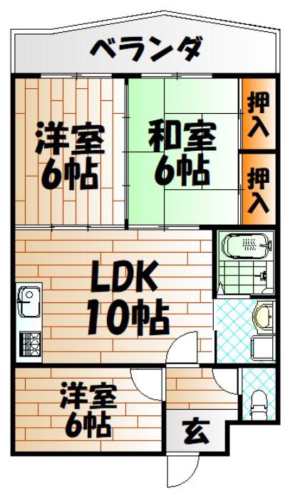アクセス赤坂(3LDK/4階)の間取り写真